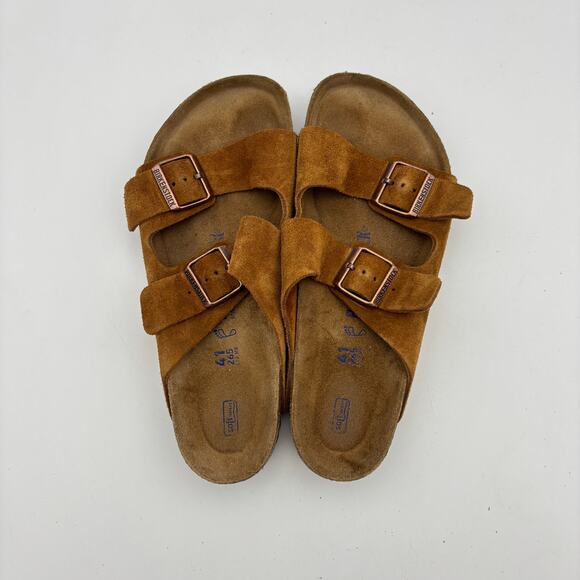 Birkenstock Arizona Suede Sandals Slides Men's 41 (8-8.5) Soft Footbed - Picture 1 of 10